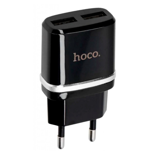 Сетевое зарядное устройство Hoco C12 2.4A 2USB Charger черное