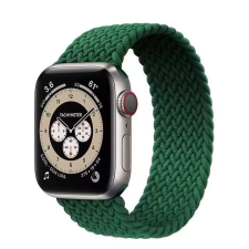 Плетёный монобраслет для часов Apple Watch(ткань,каучук) 42/44mm (M) 160mm Зелёная сосна