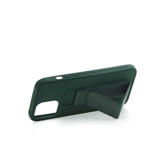 Силиконовый чехол Magnetic с магнитной подставкой для iPhone 12/12 Pro Темно-Зеленый