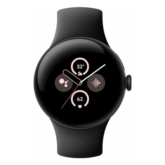 Умные часы Google Pixel Watch 2 WiFi + LTE Matte Black Aluminum Case / Obsidian Active Band Черные