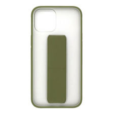 Силиконовый чехол Friendly case с магнитной подставкой для iPhone 12/12 Pro Прозрачный-Хаки