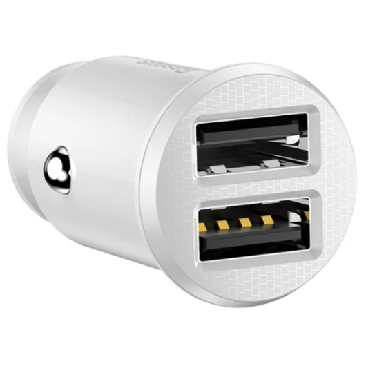Автомобильное зарядное устройство Baseus ML-02 3.1A Dual-USB Car Charger Белый