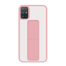 Силиконовый чехол Friendly case с магнитной подставкой для iPhone 12/12 Pro Прозрачный-Розовый