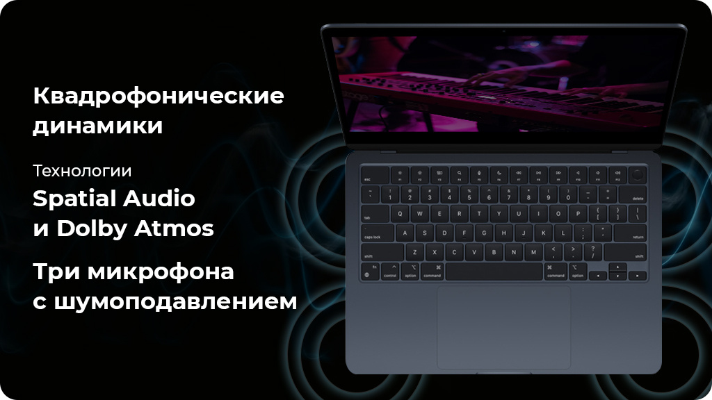 Ноутбук Apple MacBook Air 13.6 2022 M2 16GB/1024GB Темная ночь (Z1600000K)